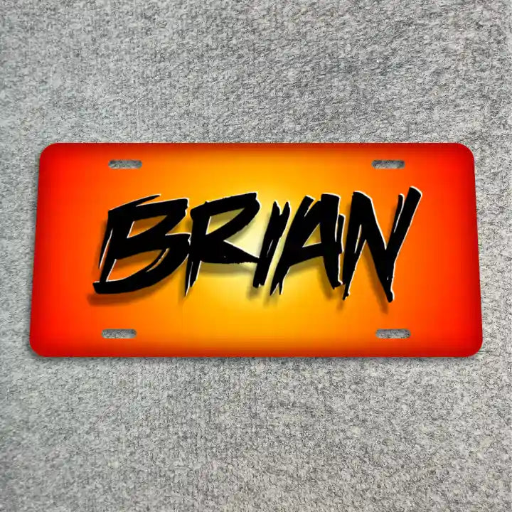 Scratch Name on Yellow_Orange License Plate CLP_81