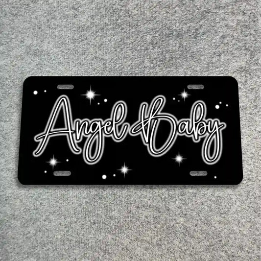 White lettering on black plate License Plate CLP_388